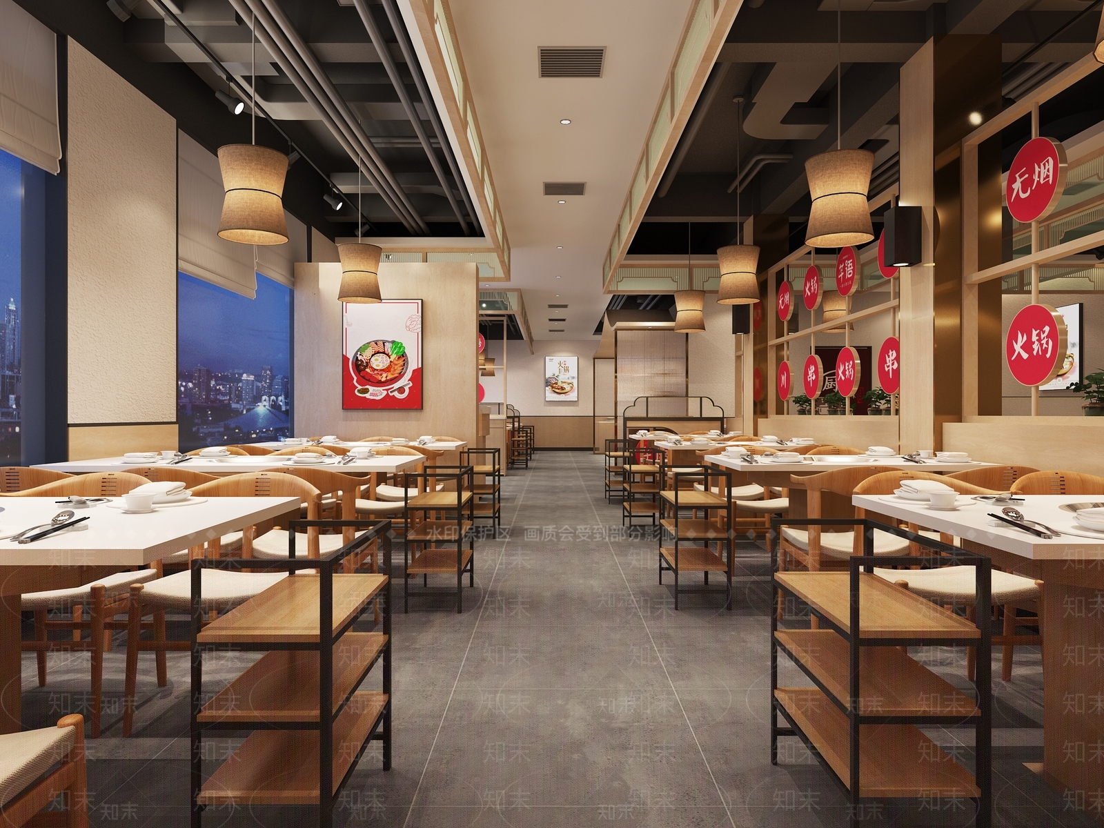 现代火锅店3D模型下载【ID:1100382440】