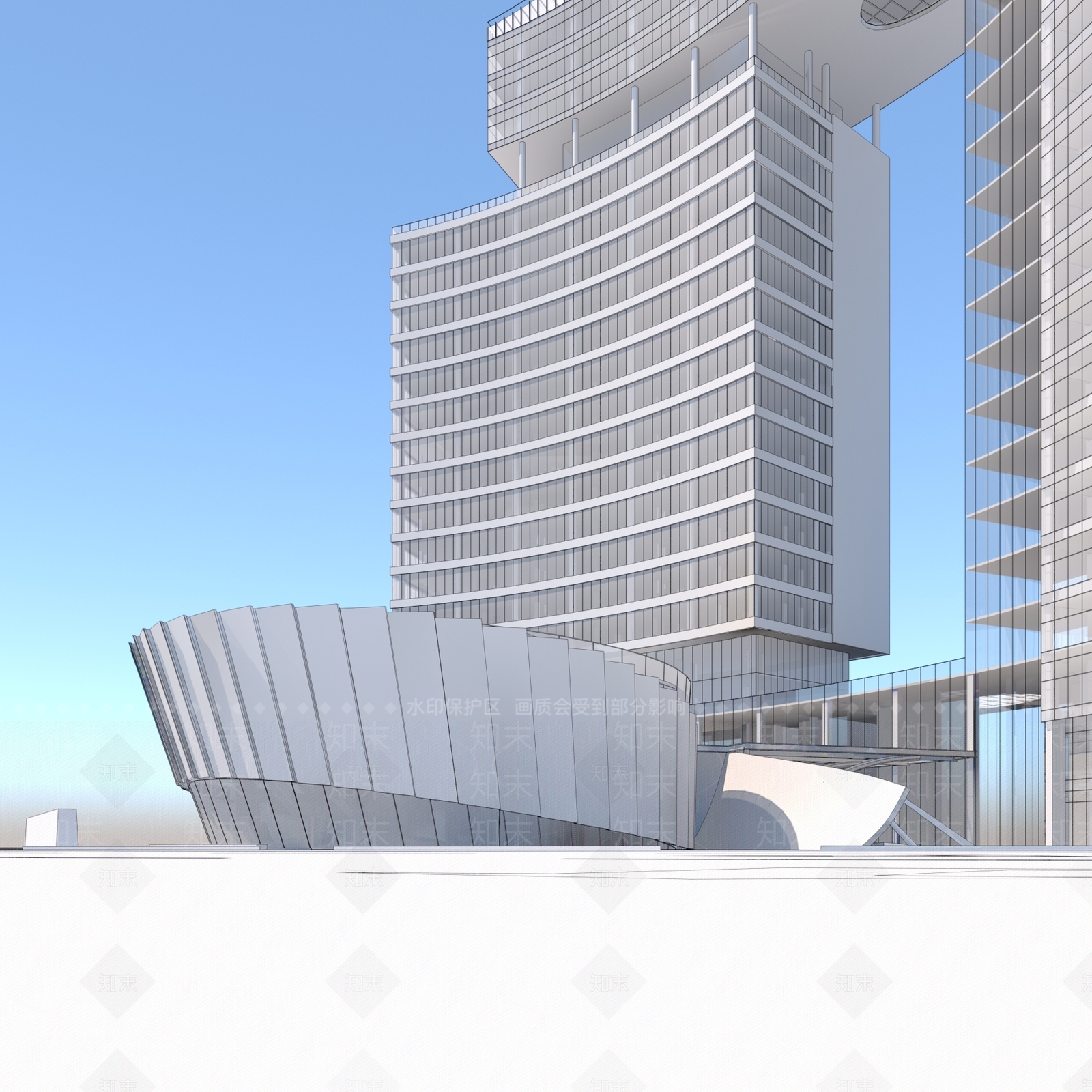 现代办公楼3D模型下载【ID:1100485171】
