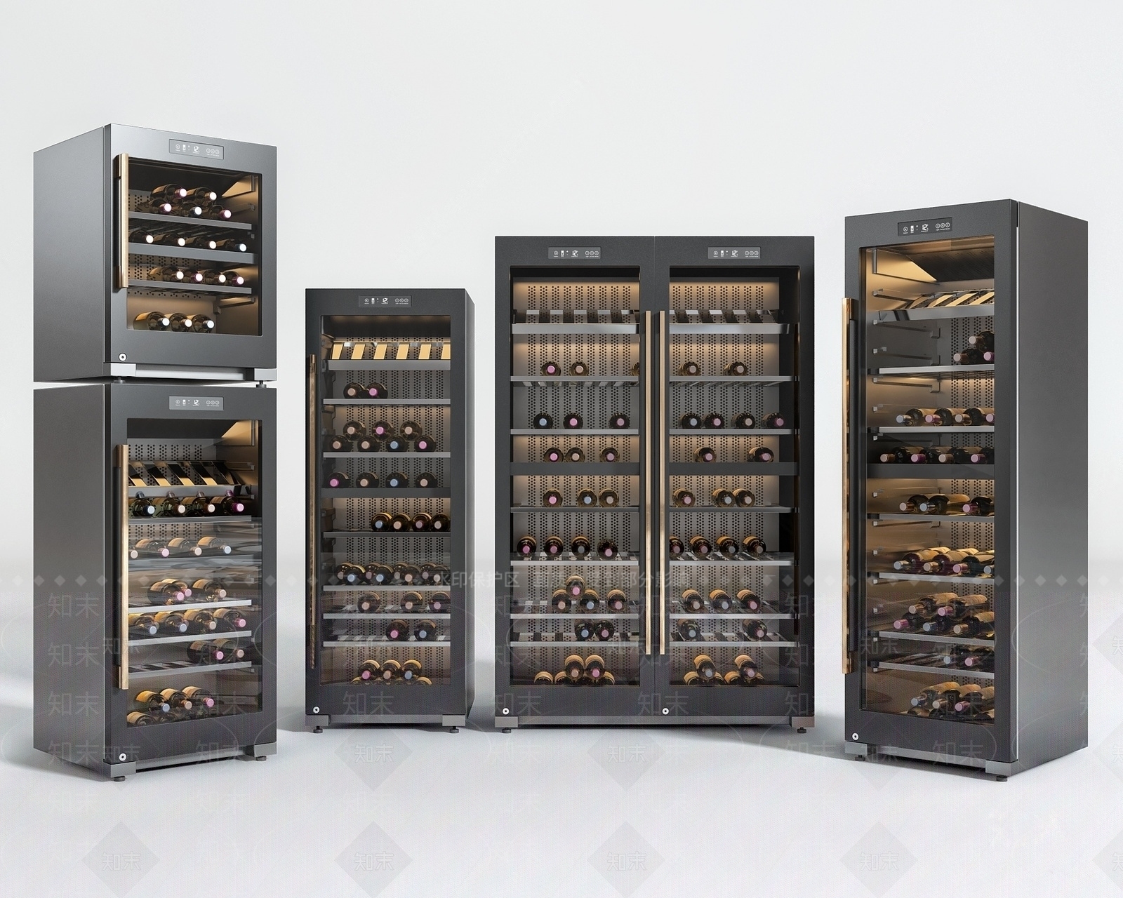 现代红酒柜SU模型下载【ID:1100384745】
