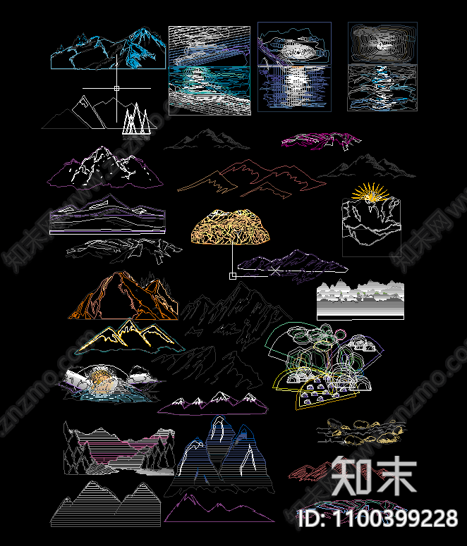 新中式墙饰施工图下载【ID:1100399228】