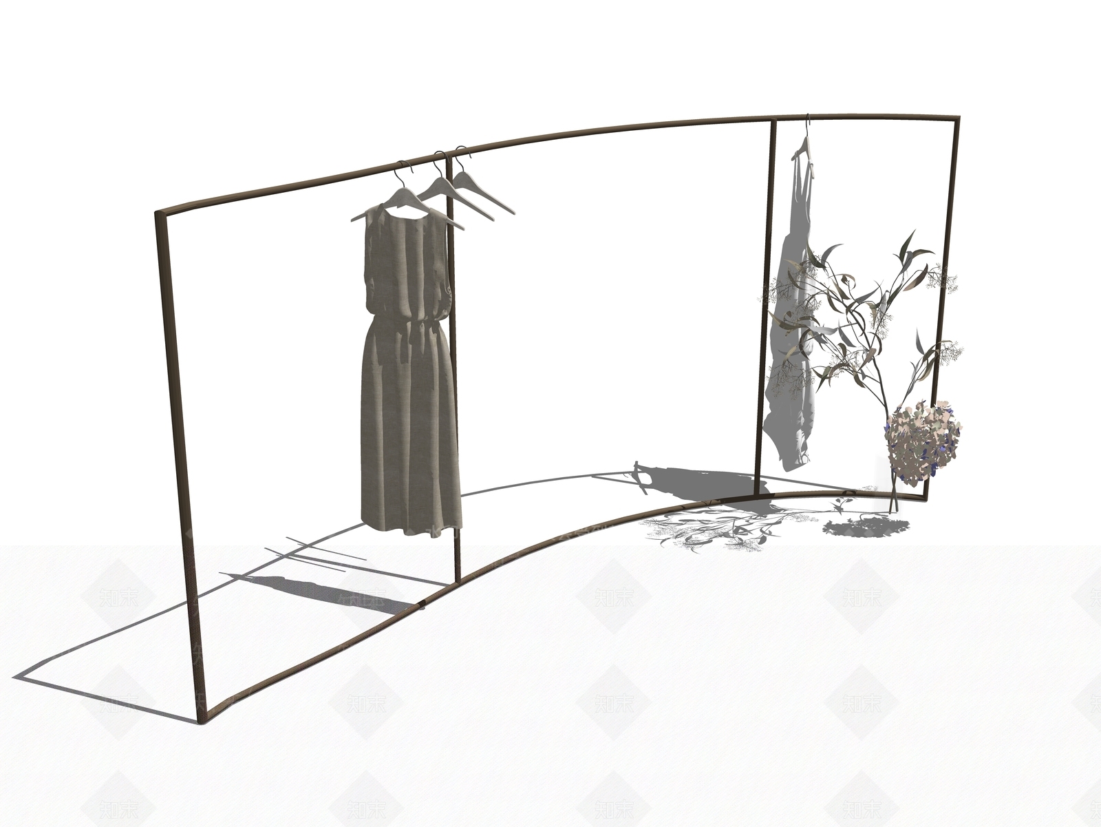 现代服装展架SU模型下载【ID:1100400410】