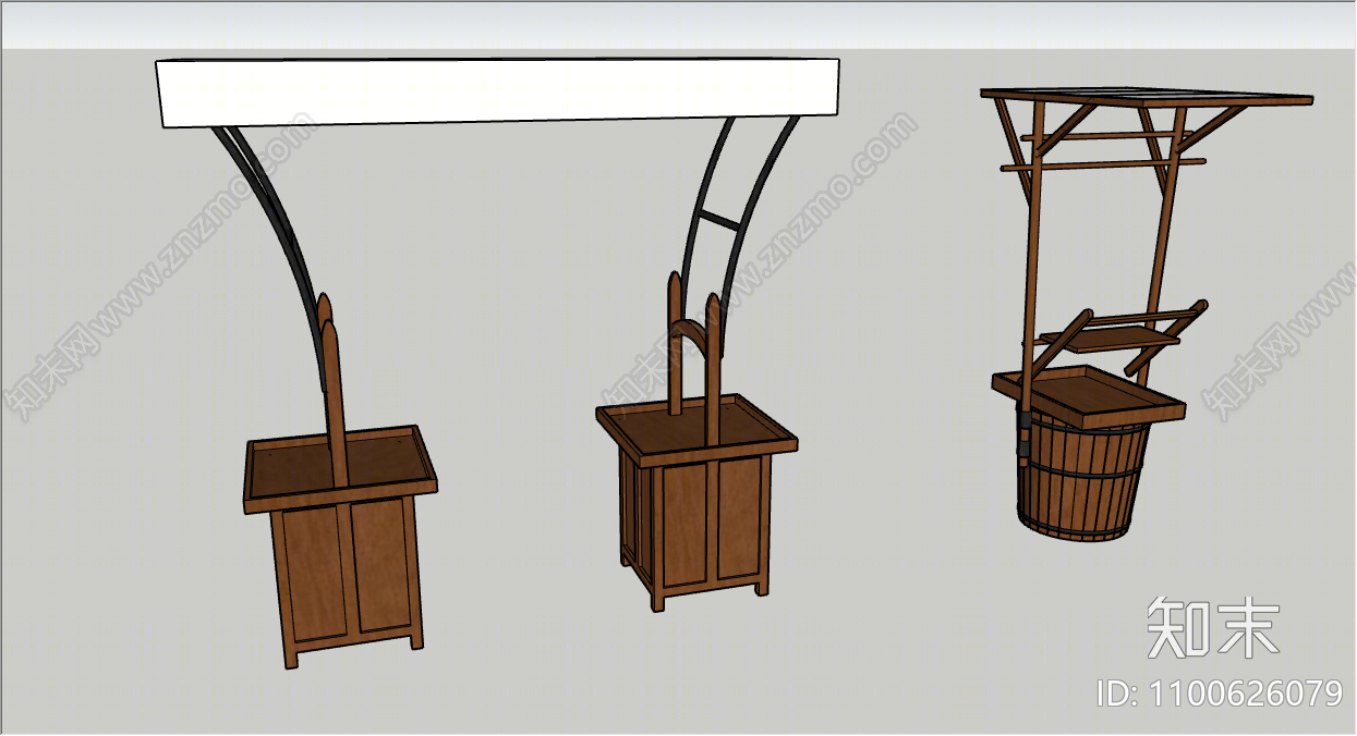 中式地摊外摆SU模型下载【ID:1100626079】