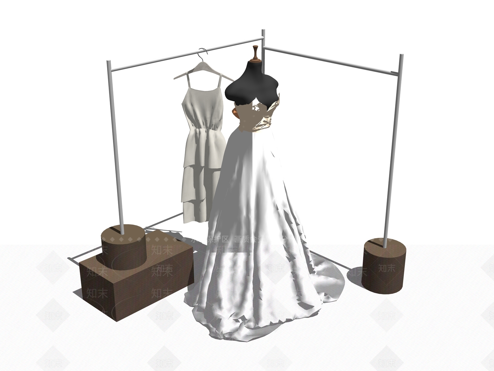现代服装模特SU模型下载【ID:1100400515】
