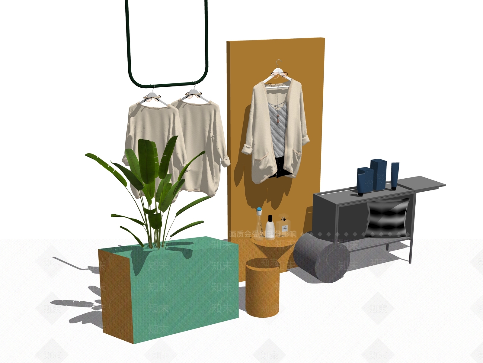 现代服装展架SU模型下载【ID:1100400855】
