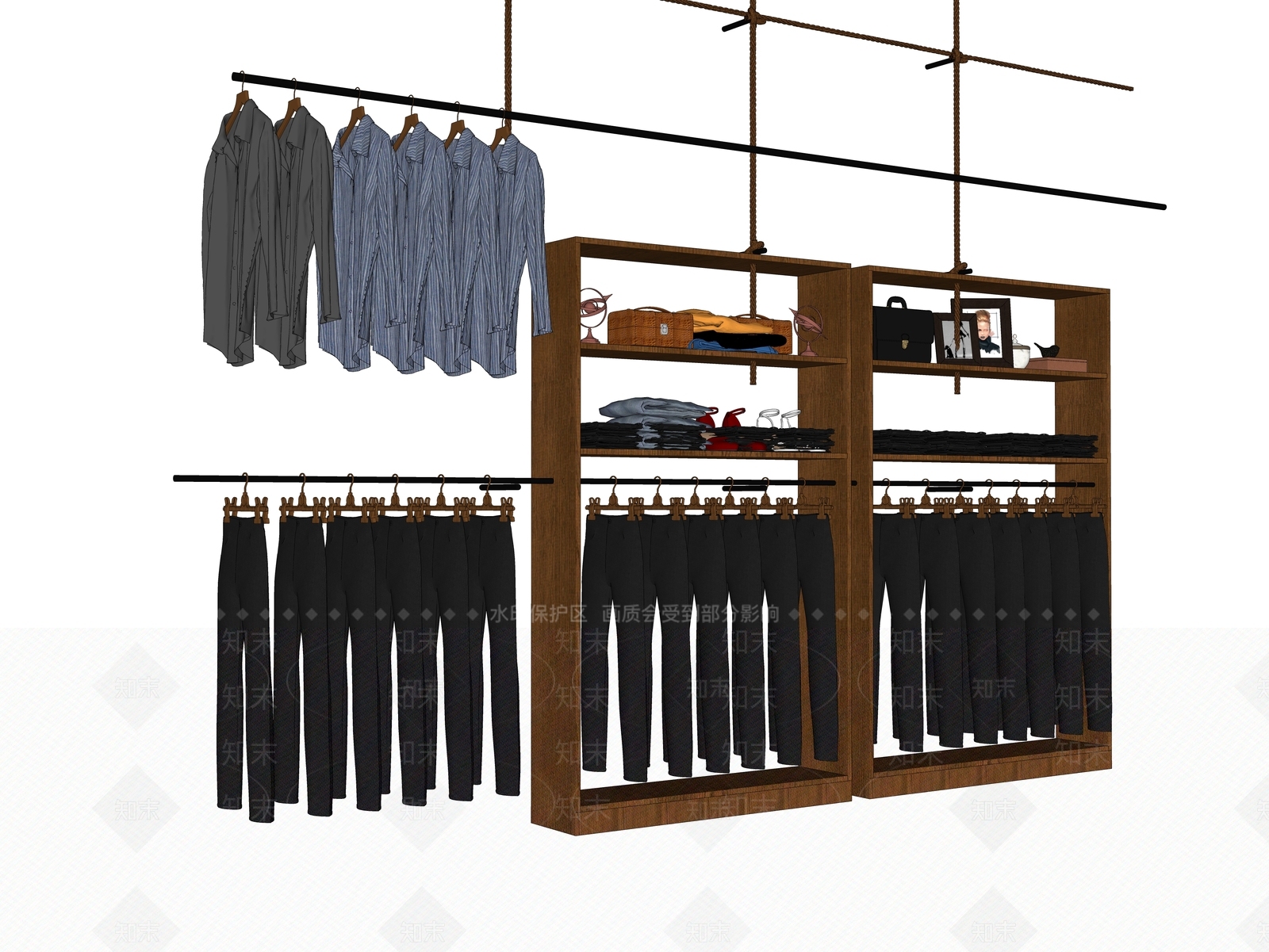 现代服装展架SU模型下载【ID:1100401346】