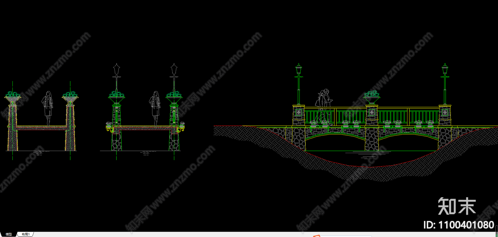 欧式景观桥施工图下载【ID:1100401080】