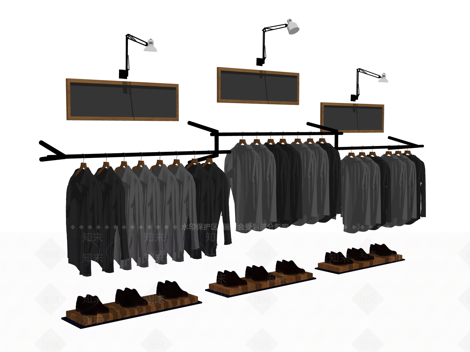 现代服装展架SU模型下载【ID:1100401760】