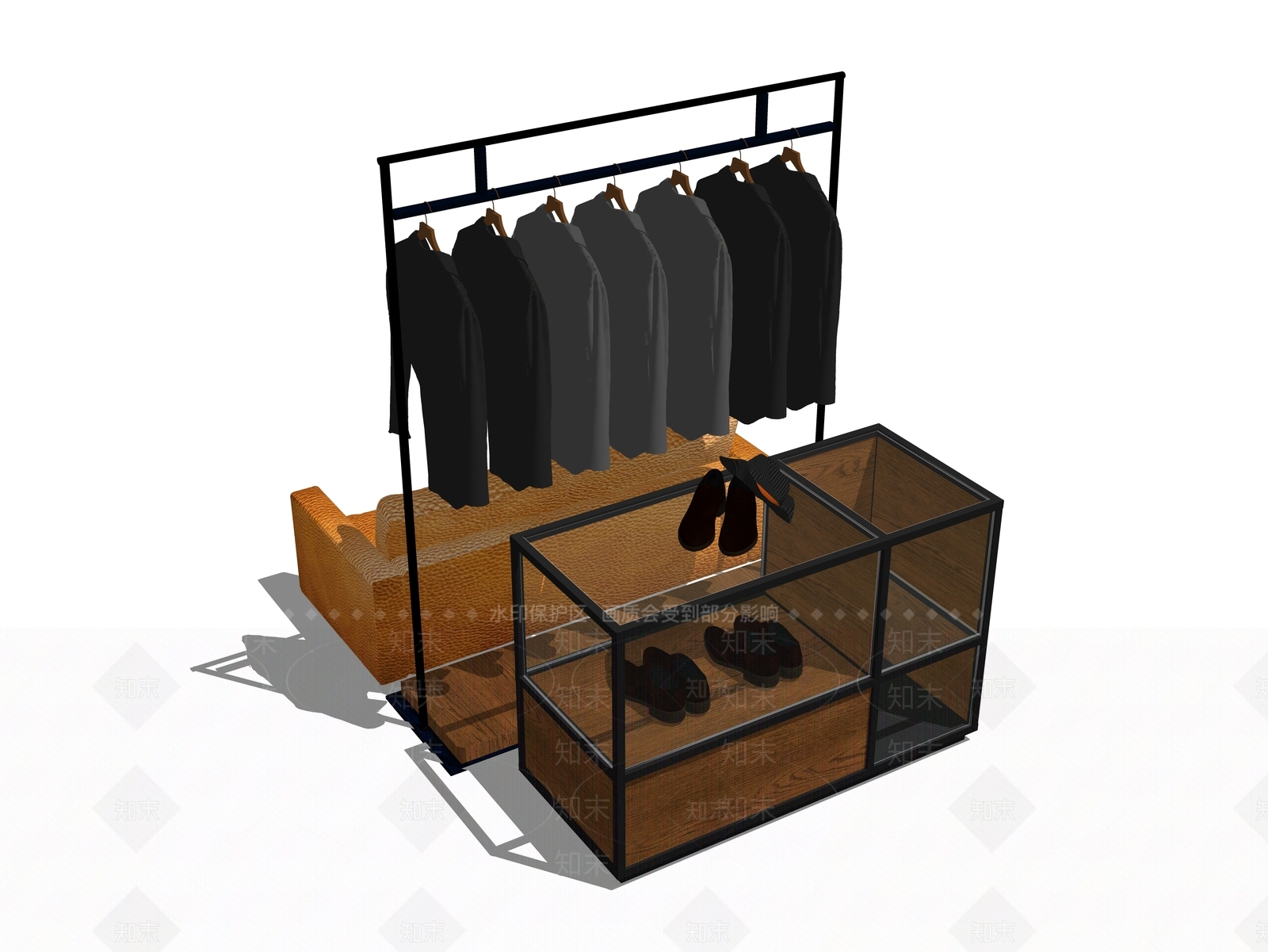 现代服装展架SU模型下载【ID:1100403155】