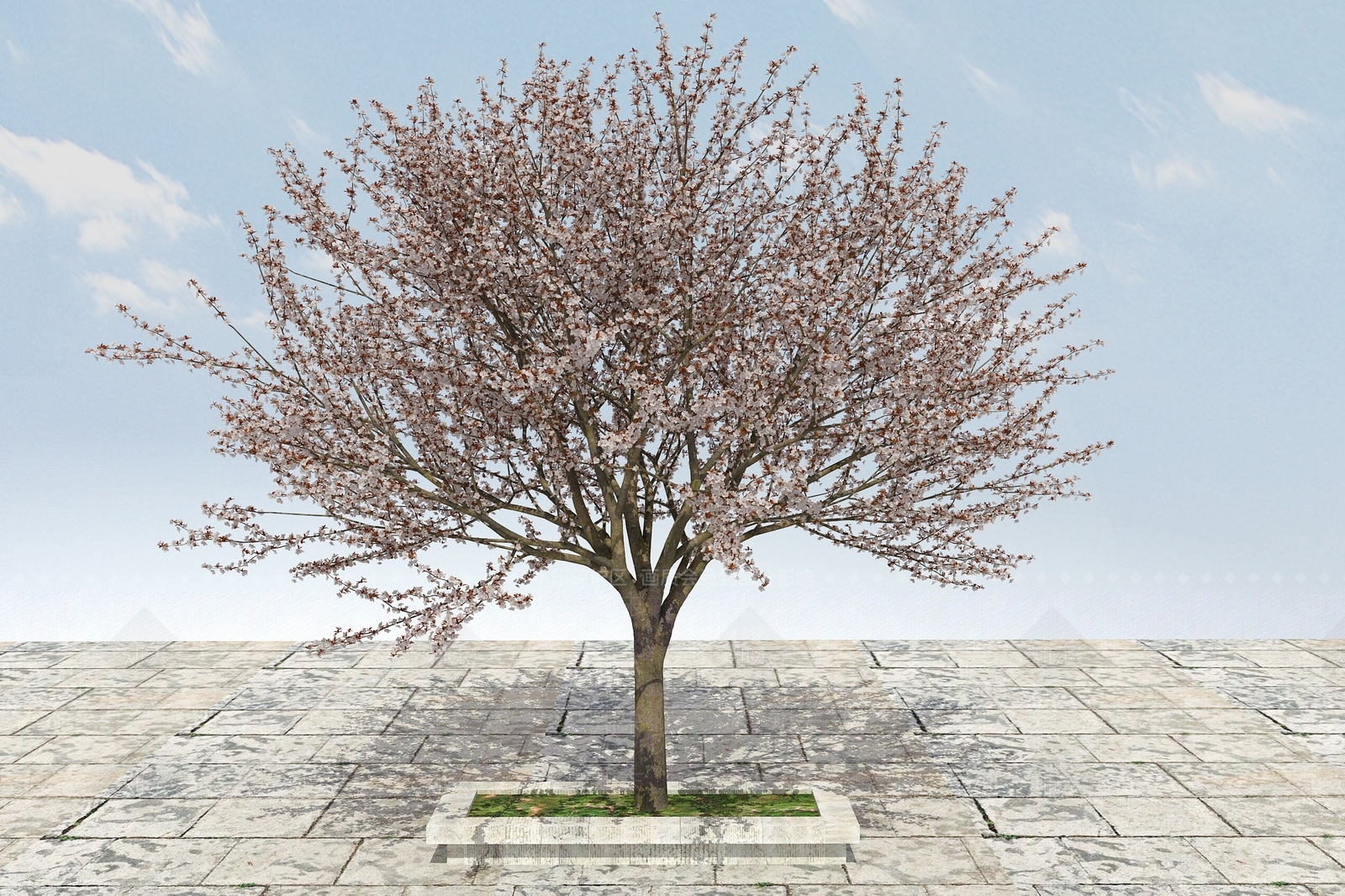 现代桃花树3D模型下载【ID:1100402635】
