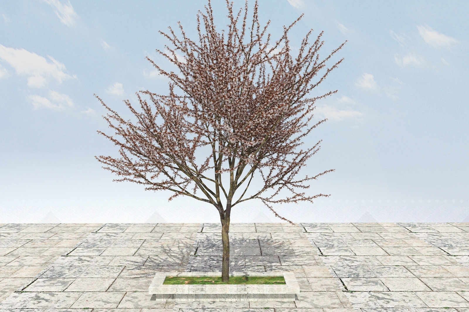 现代桃花树3D模型下载【ID:1100402963】
