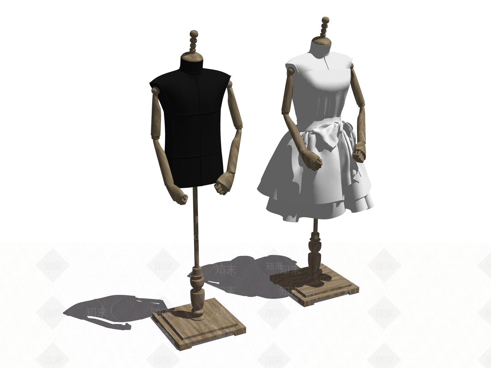 现代服装模特SU模型下载【ID:1100405261】