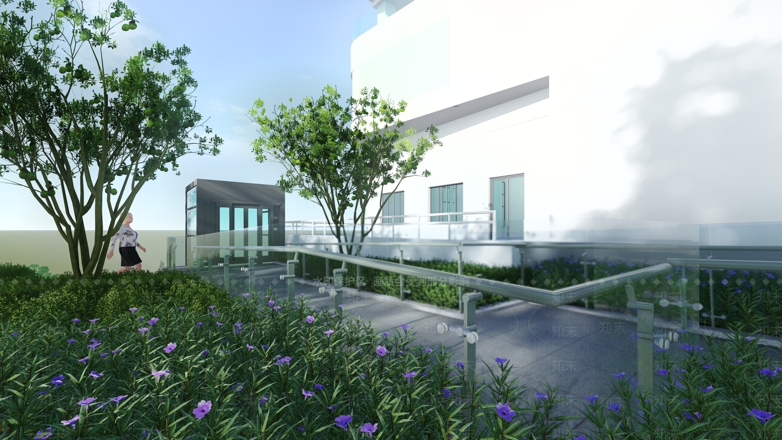 现代办公景观SU模型下载【ID:1100405550】