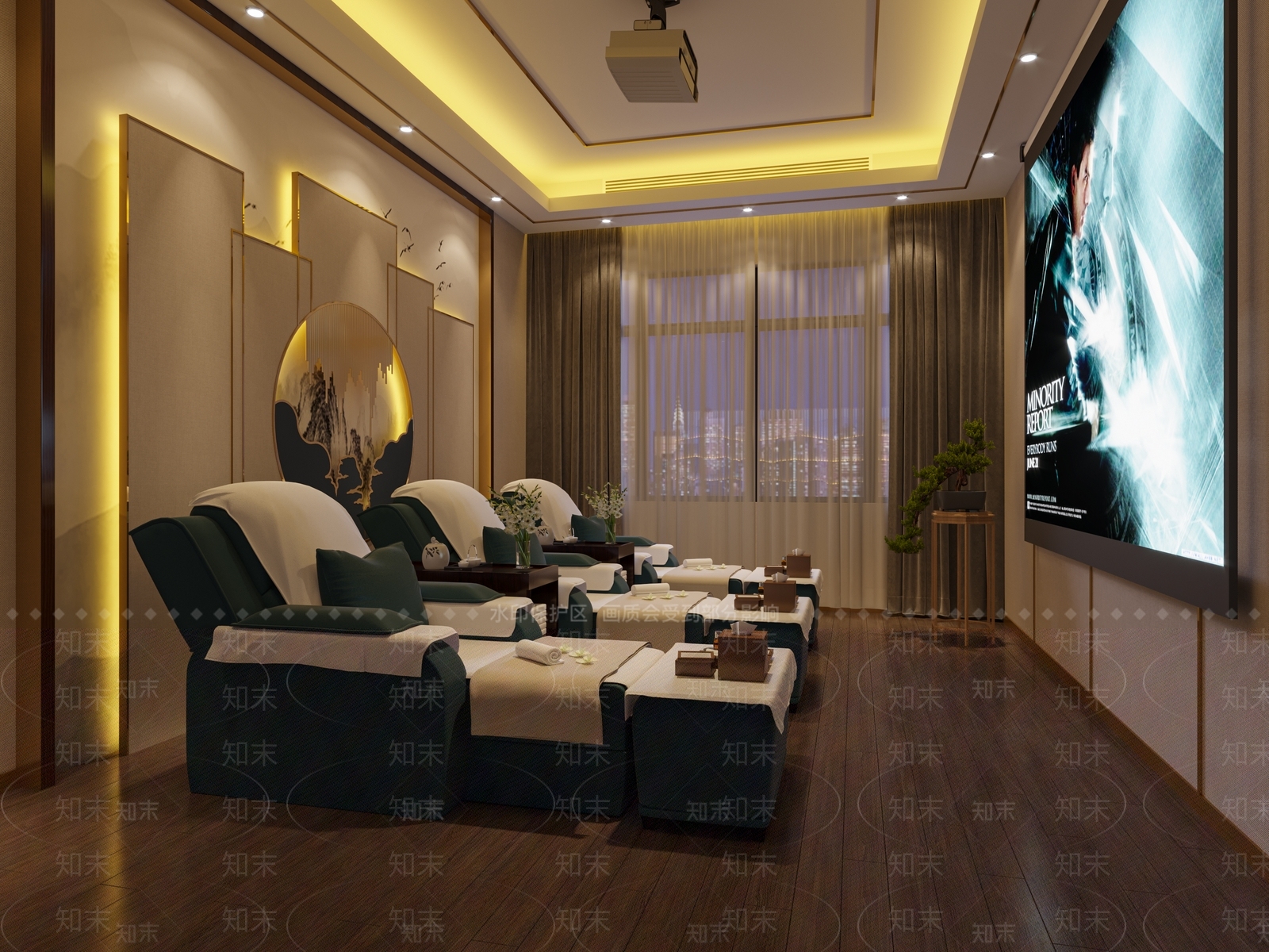 新中式足浴会所3D模型下载【ID:1100407146】