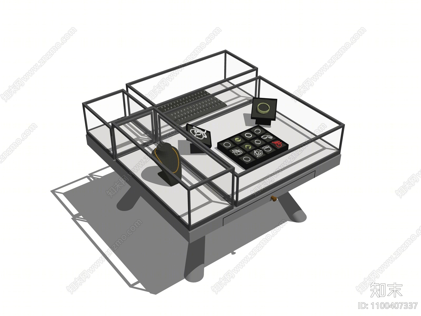 现代珠宝展柜SU模型下载【ID:1100407337】