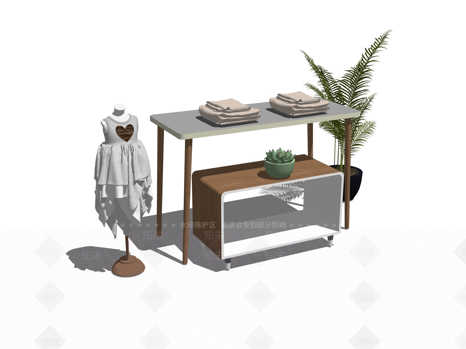 现代服装展台SU模型下载【ID:1100408642】