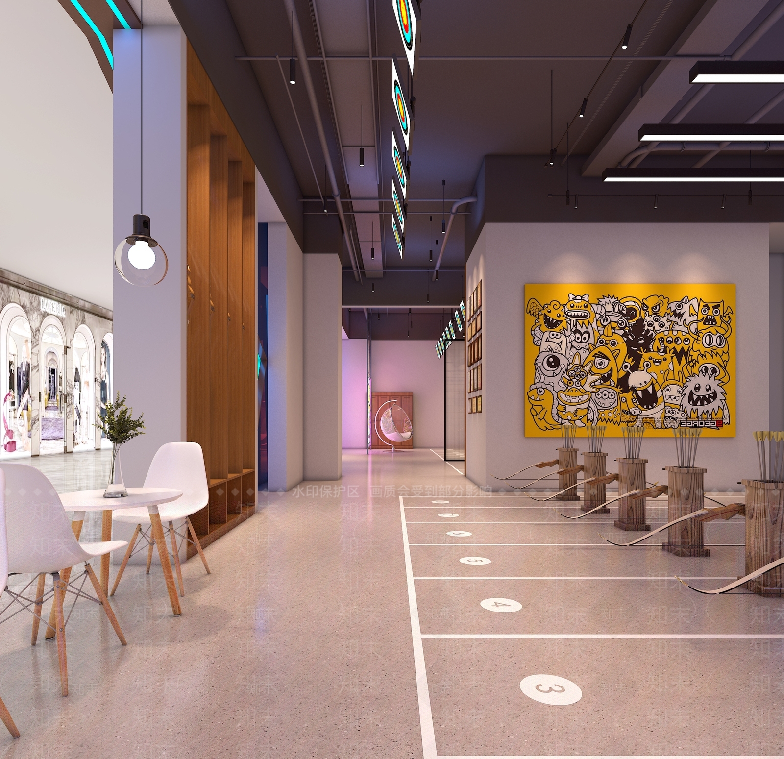 现代射箭馆3D模型下载【ID:1100410421】