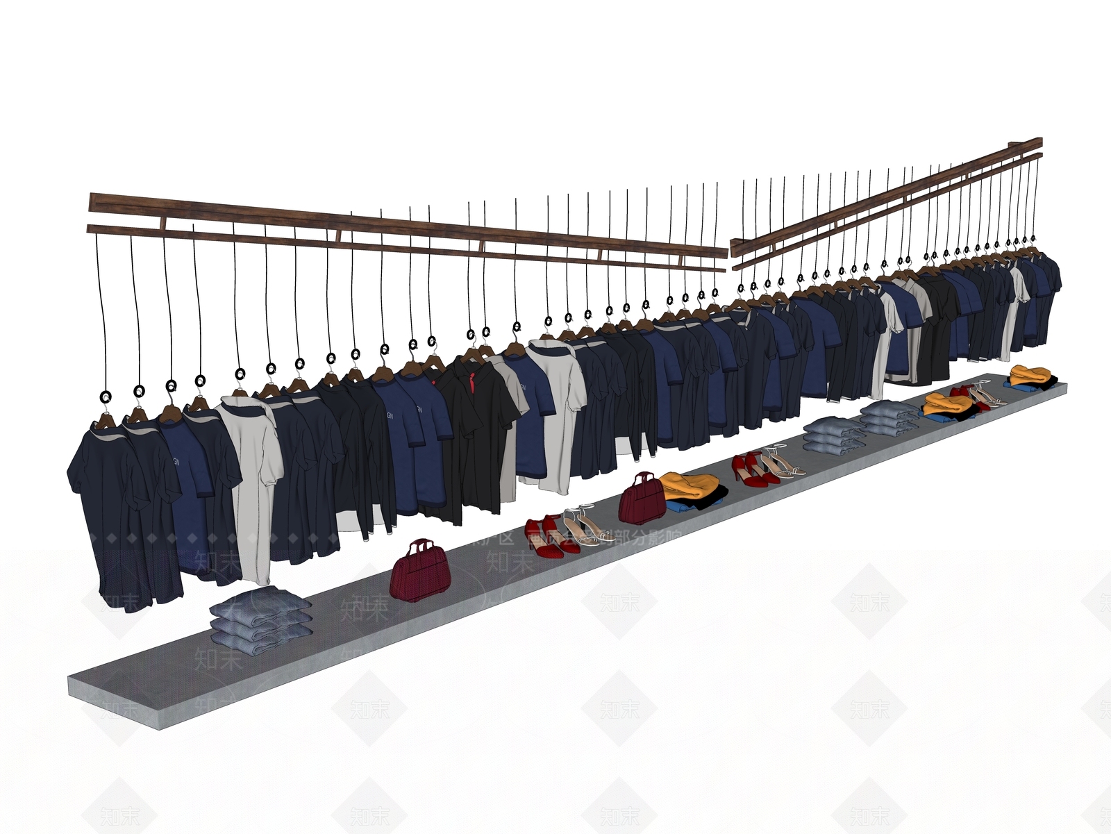 现代服装展架SU模型下载【ID:1100416419】
