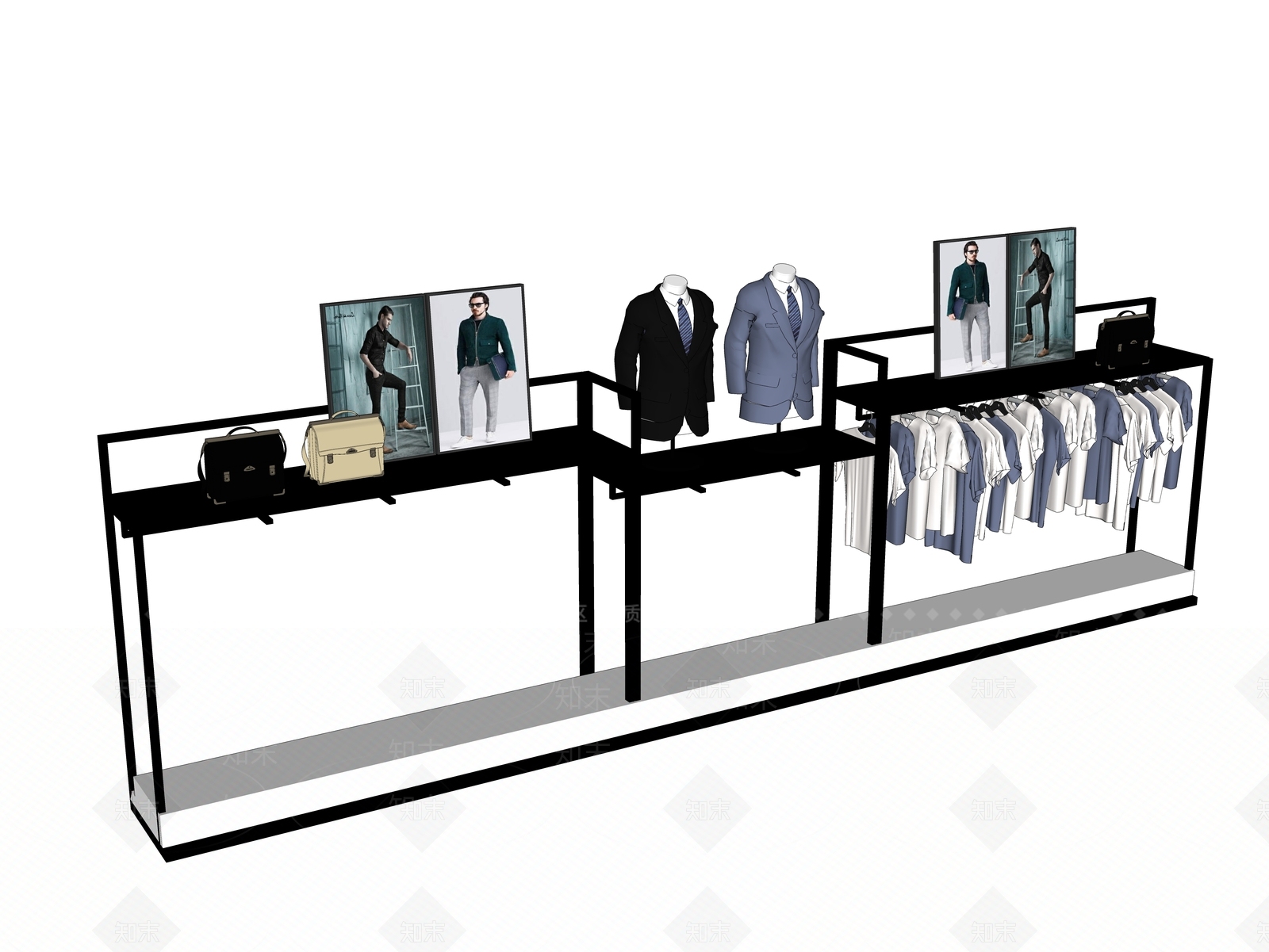 现代服装展架SU模型下载【ID:1100417248】