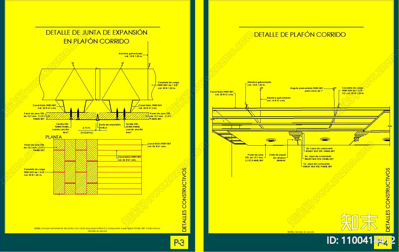 天花板施工图下载【ID:1100418412】