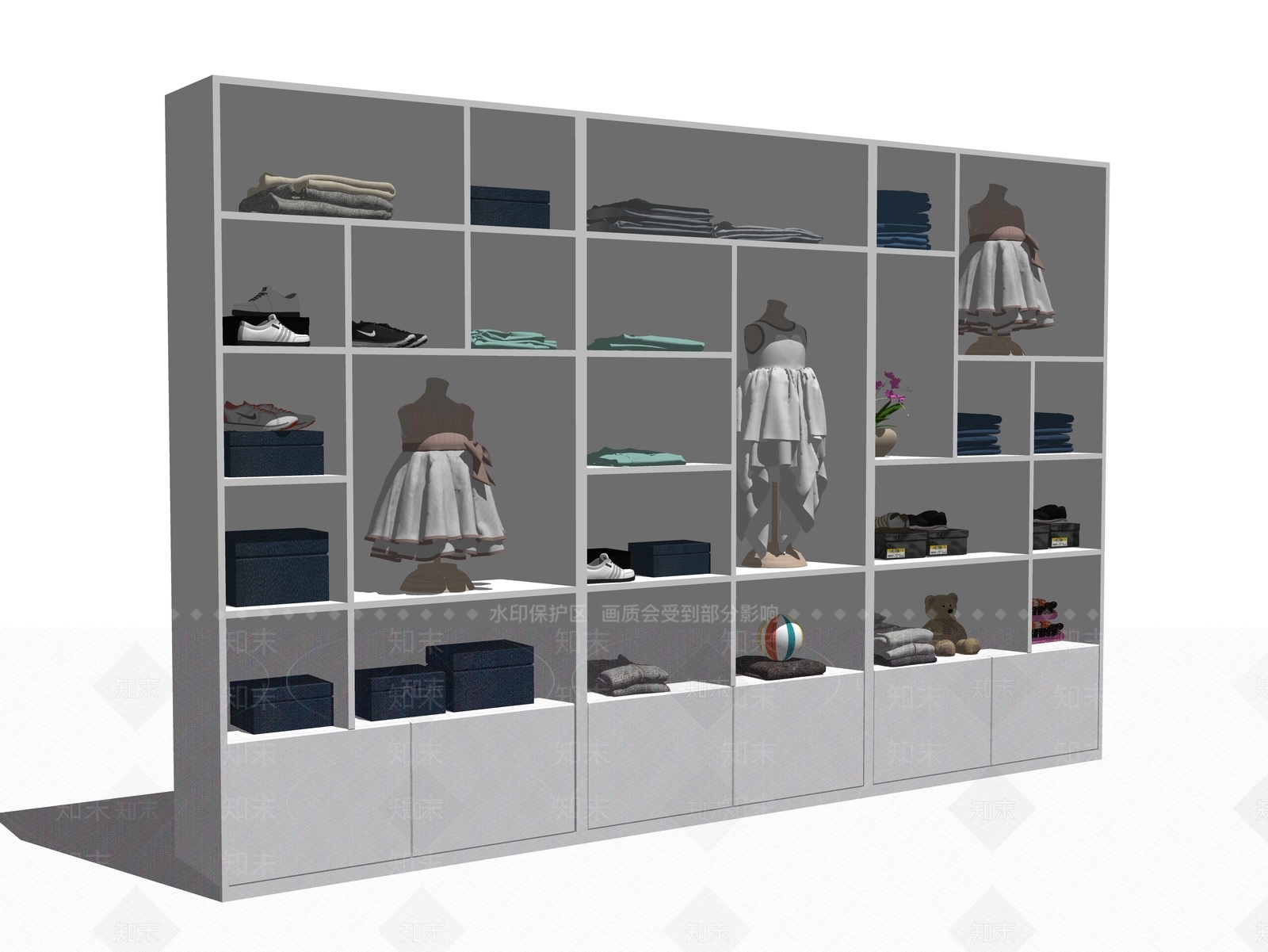 现代服装展架SU模型下载【ID:1100420327】