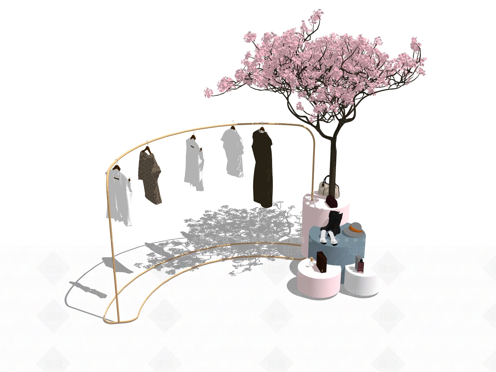 现代服装展架SU模型下载【ID:1100421160】