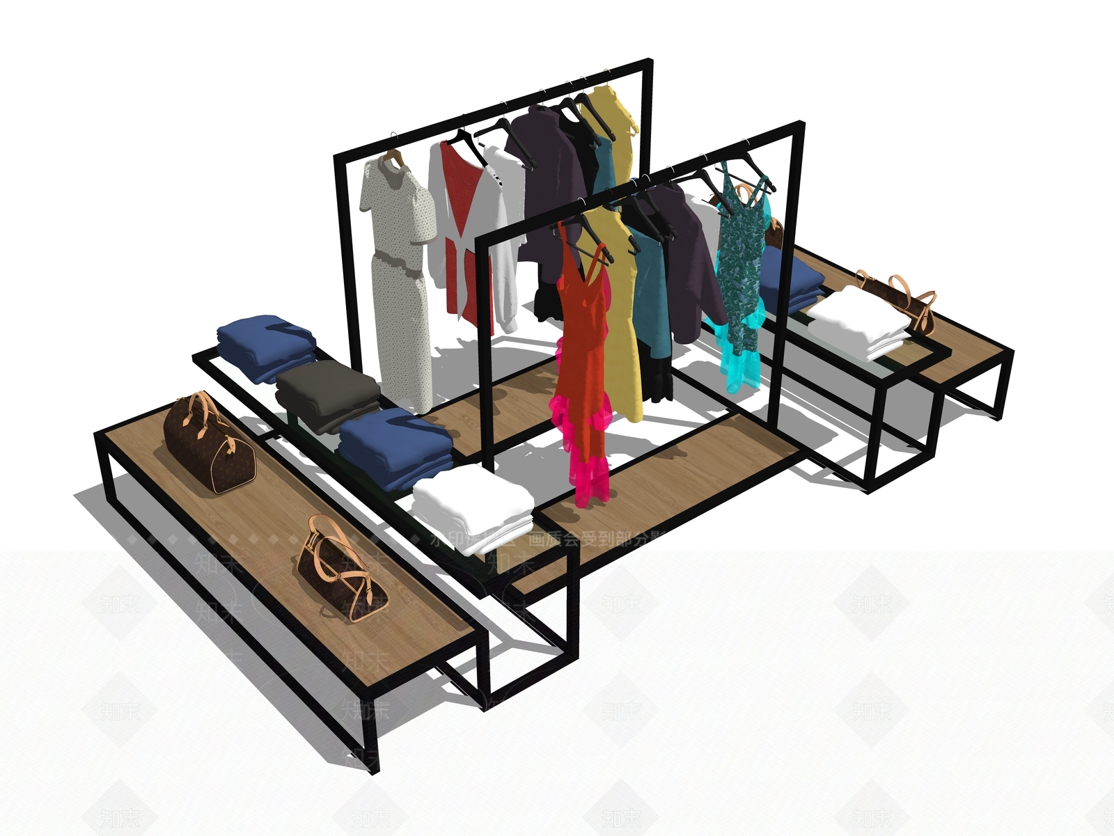 现代服装展架SU模型下载【ID:1100424717】
