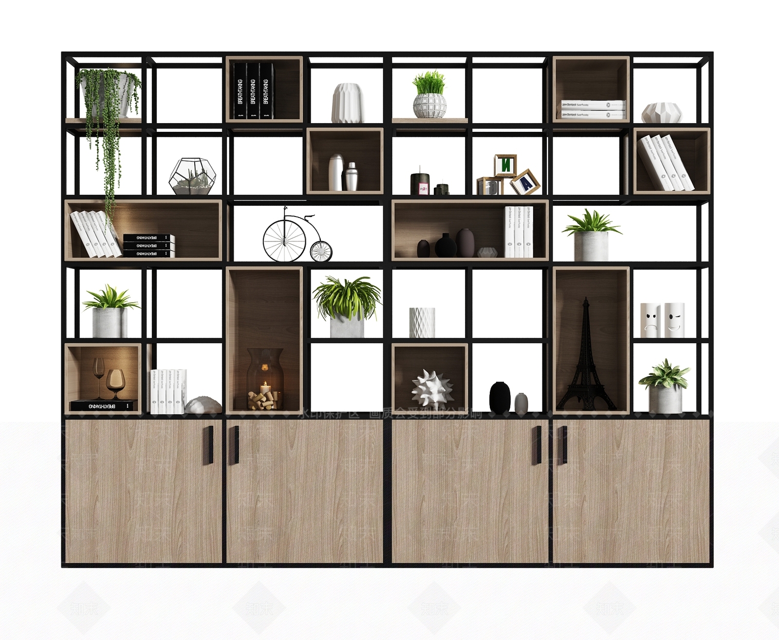 工业风隔断3D模型下载【ID:1100426414】