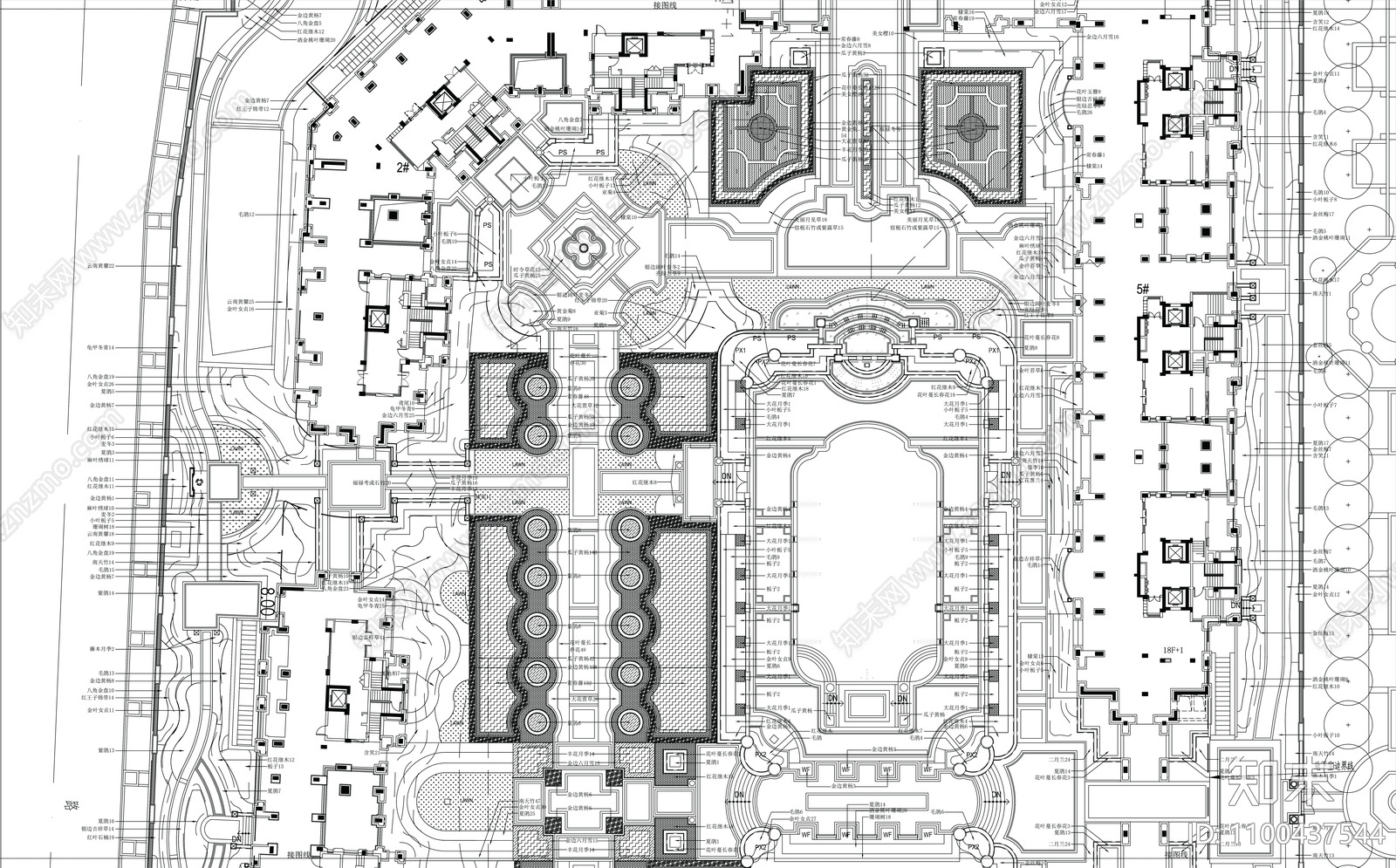 居住区景观cad施工图下载【ID:1100437544】