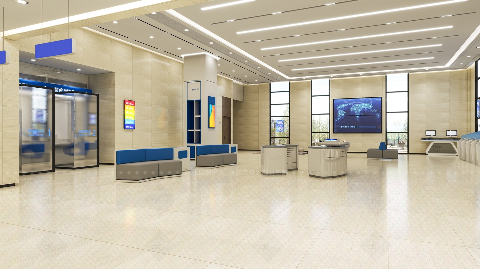 现代银行大堂3D模型下载【ID:1100438863】