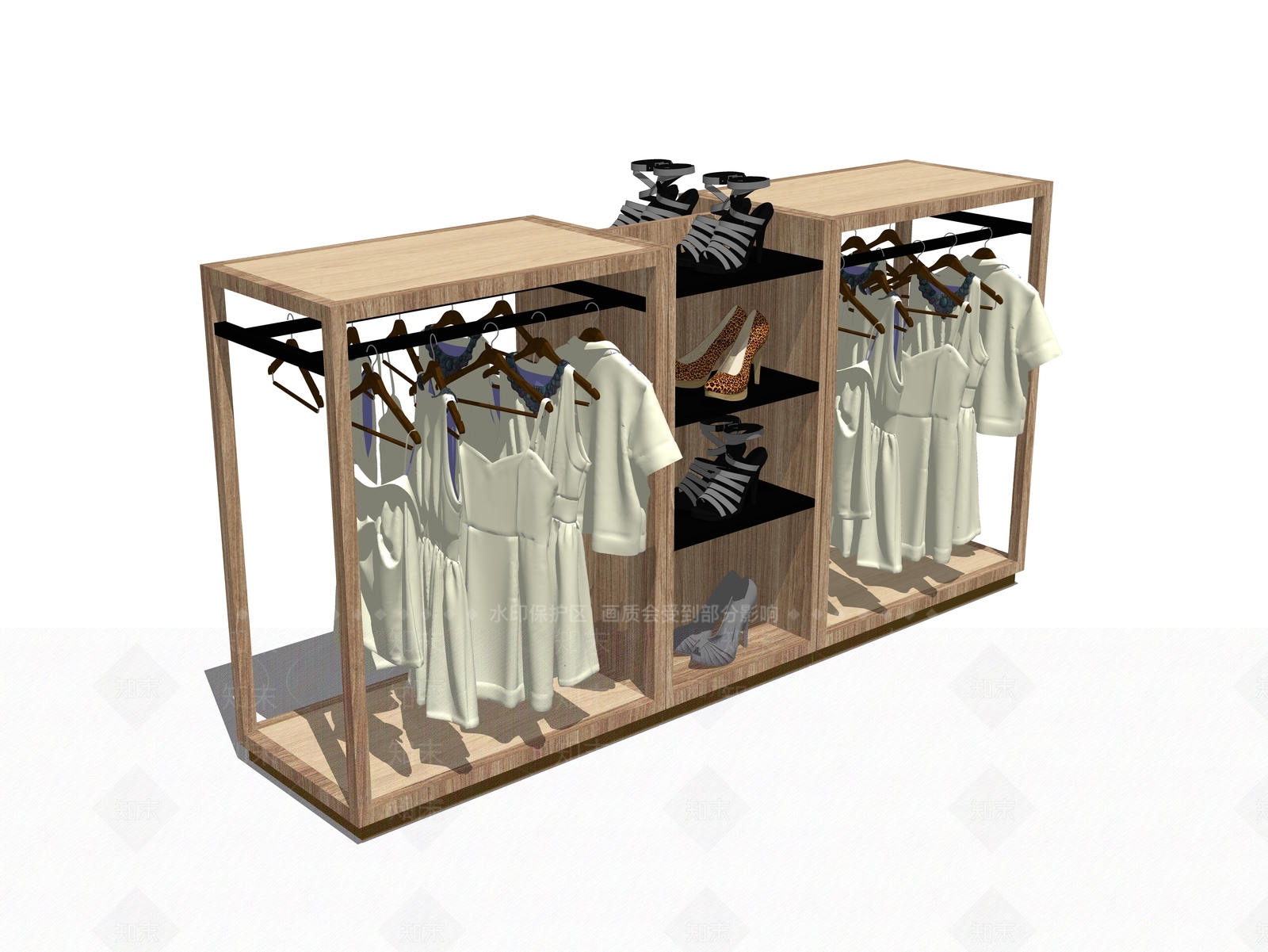 现代服装展架SU模型下载【ID:1100440686】