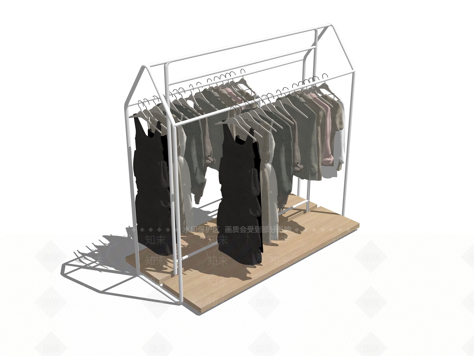 现代服装展架SU模型下载【ID:1100440848】