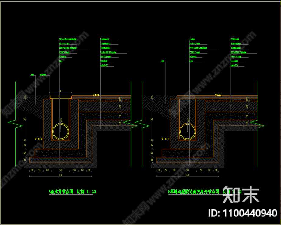 幼儿园绿化cad施工图下载【ID:1100440940】