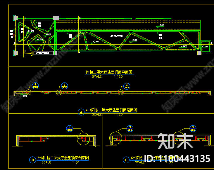 电视台室内cad施工图下载【ID:1100443135】