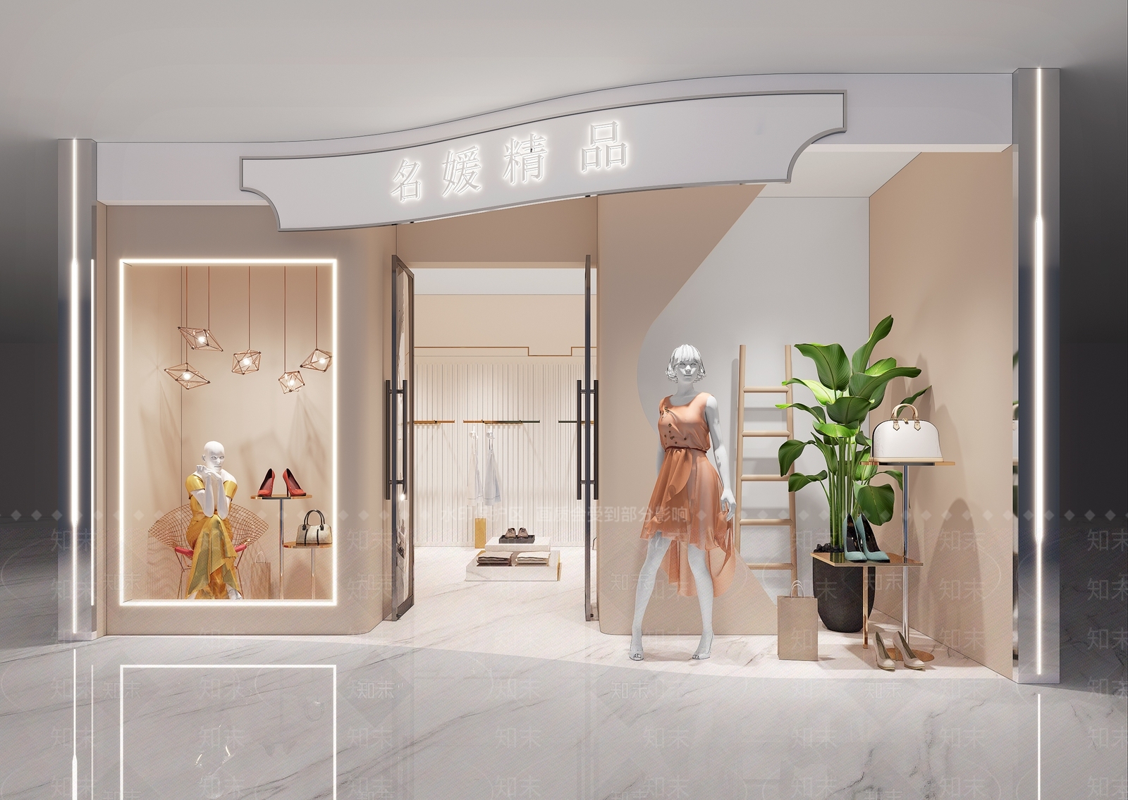 现代服装店3D模型下载【ID:1100447225】