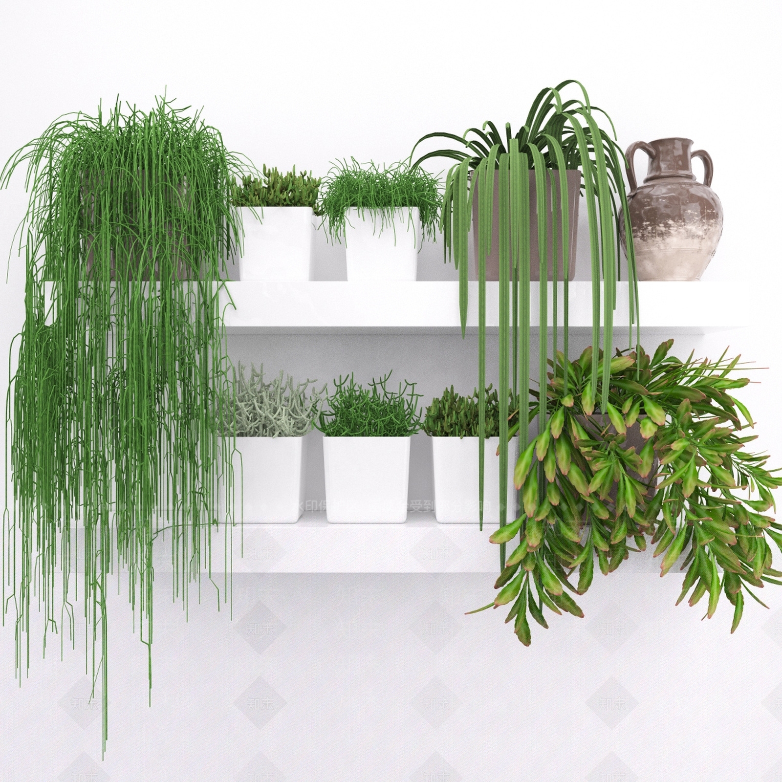 现代盆栽3D模型下载【ID:1100448112】