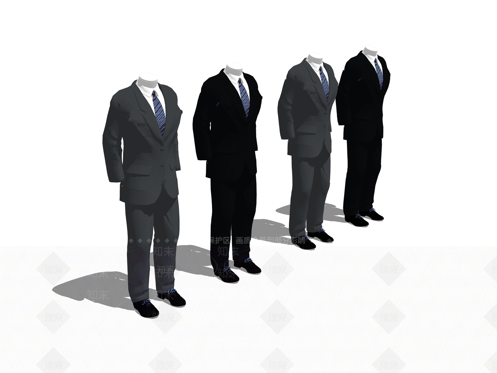 现代服装模特SU模型下载【ID:1100449942】