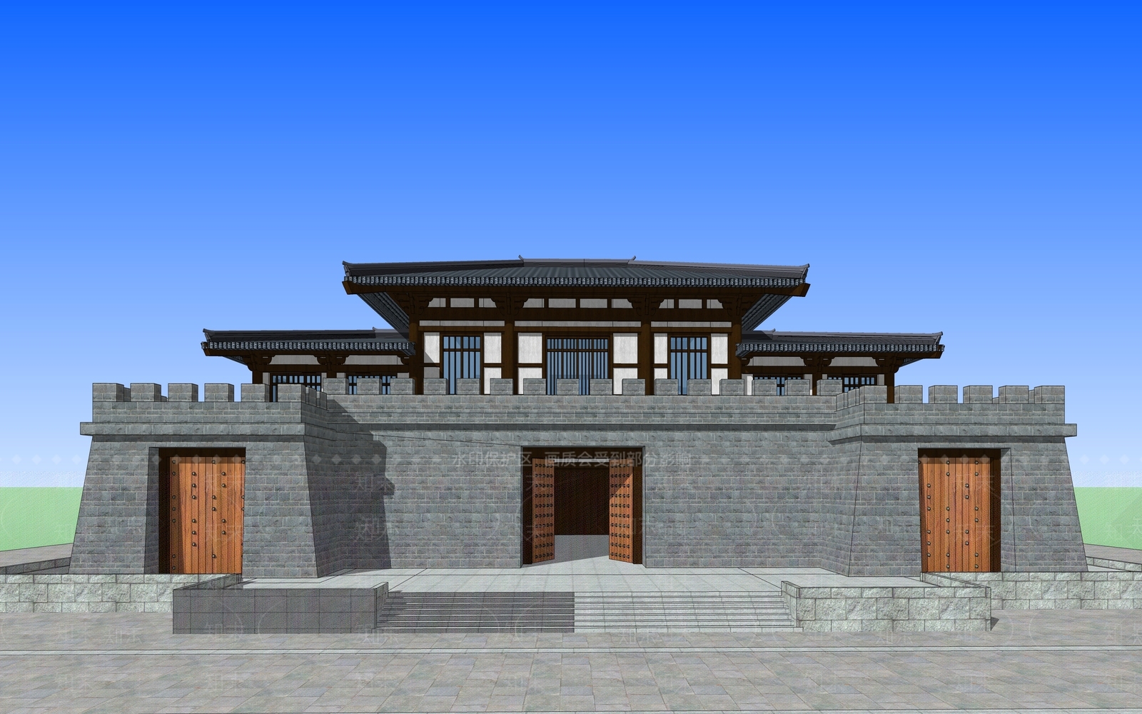 古建博物馆SU模型下载【ID:1100455096】