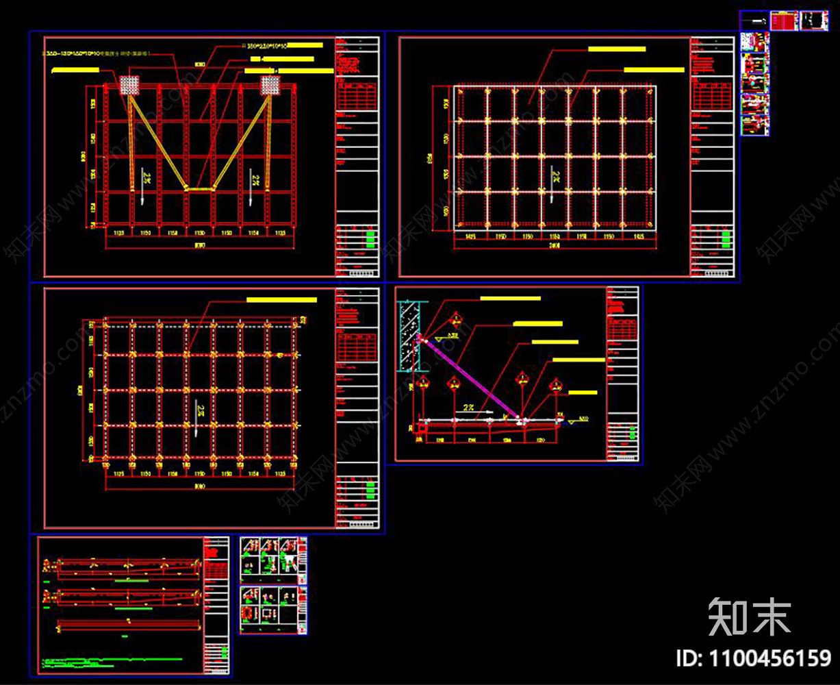 某钢结构玻璃雨篷结构设计施工图下载【ID:1100456159】