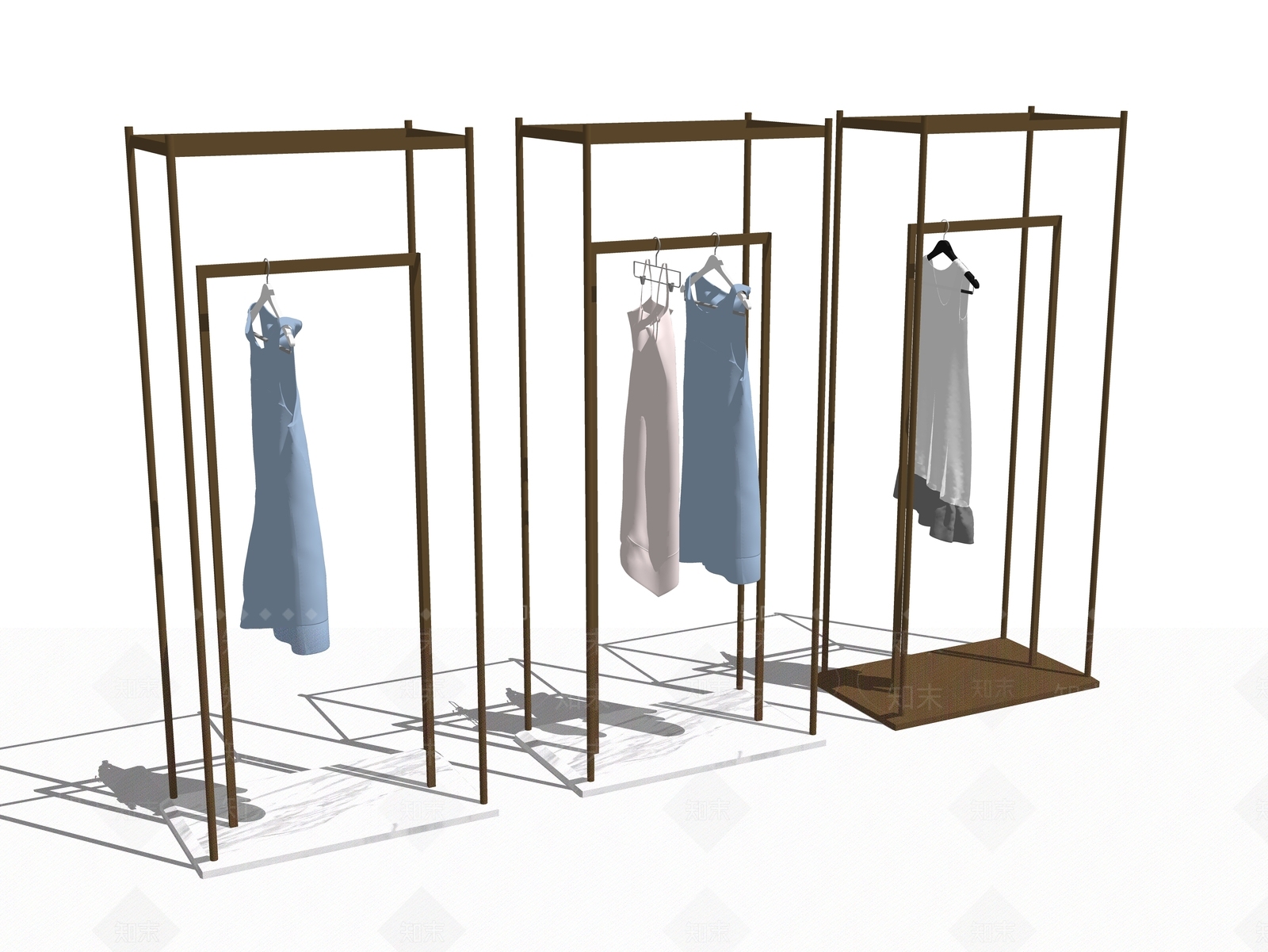 现代服装展示架SU模型下载【ID:1100456484】