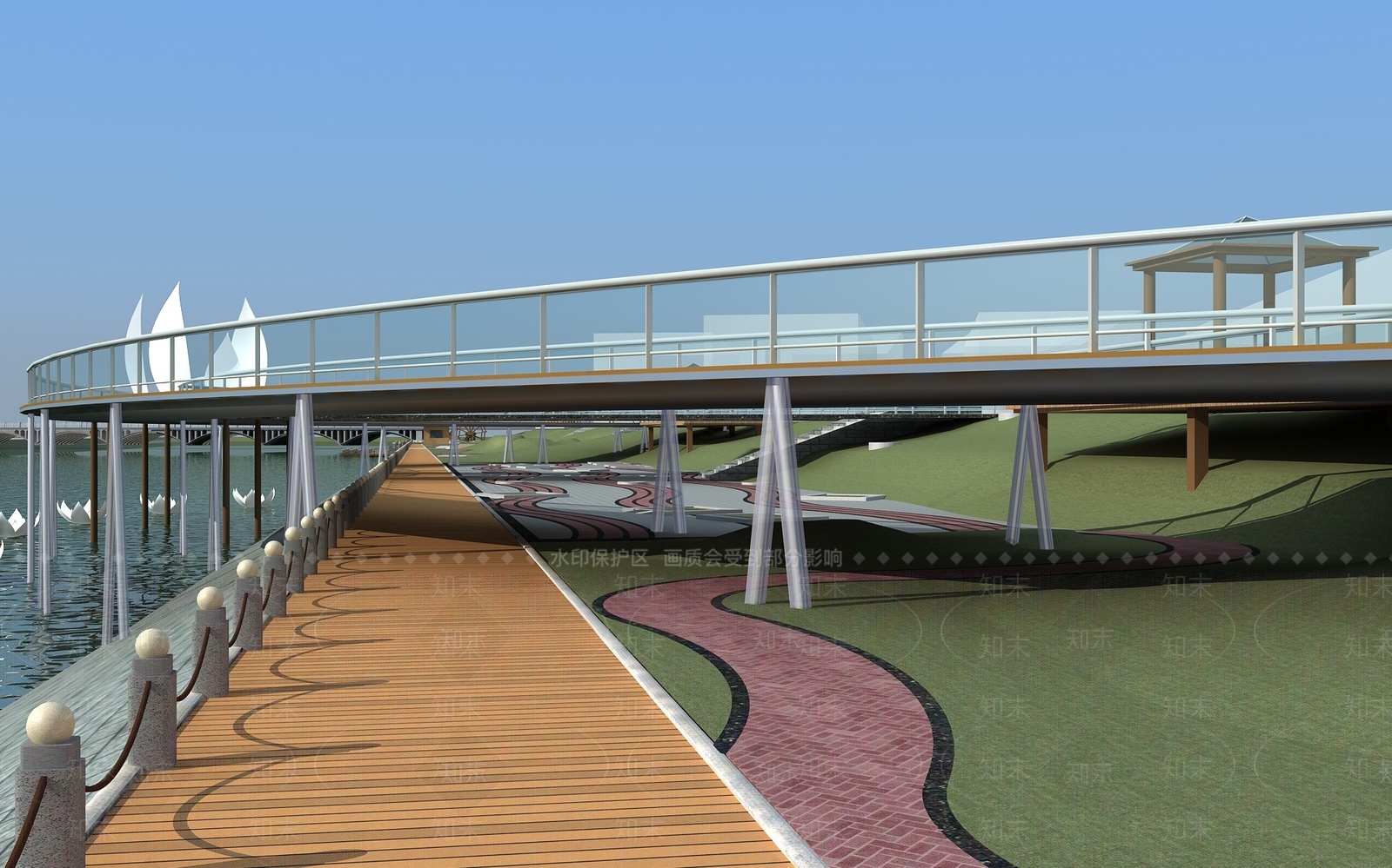 现代景观小桥3D模型下载【ID:1100510275】