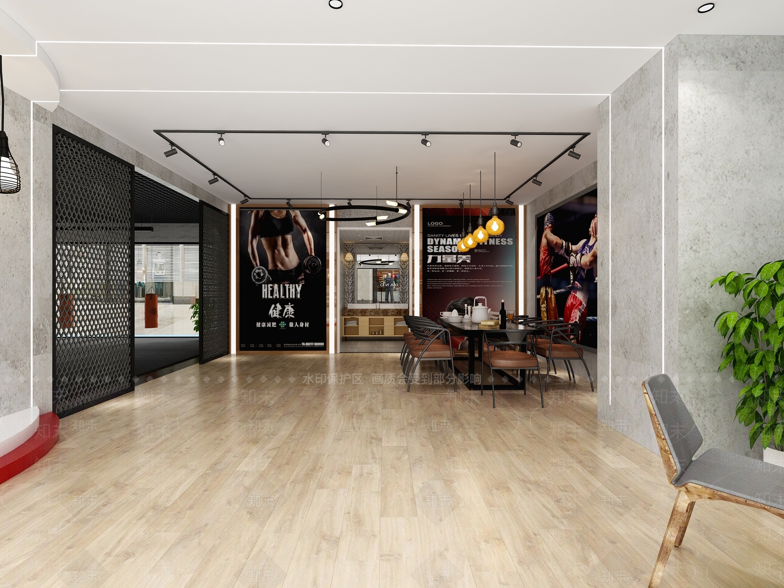 现代拳击馆3D模型下载【ID:1100459481】