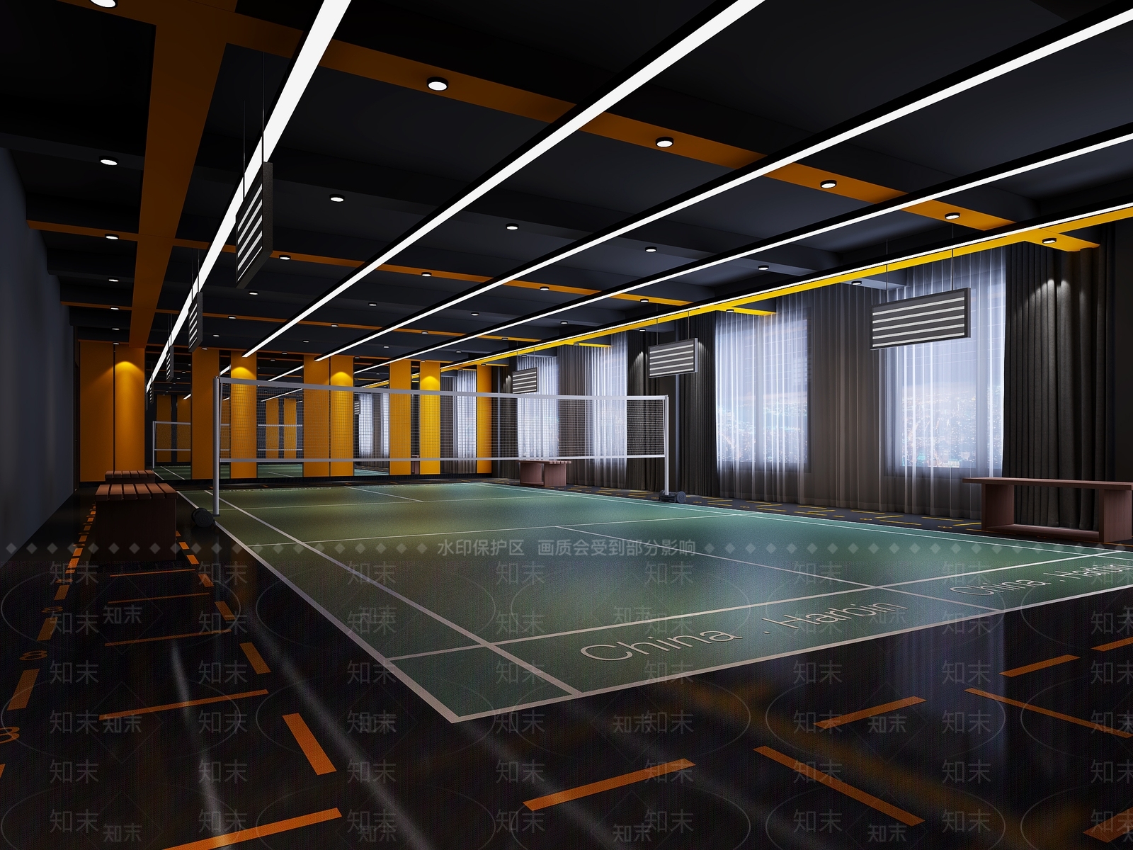 工业风球馆场所3D模型下载【ID:1100469286】