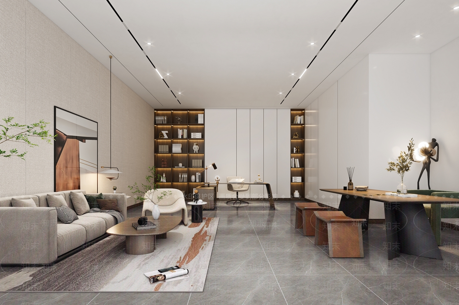 现代总裁办公室3D模型下载【ID:1100470048】