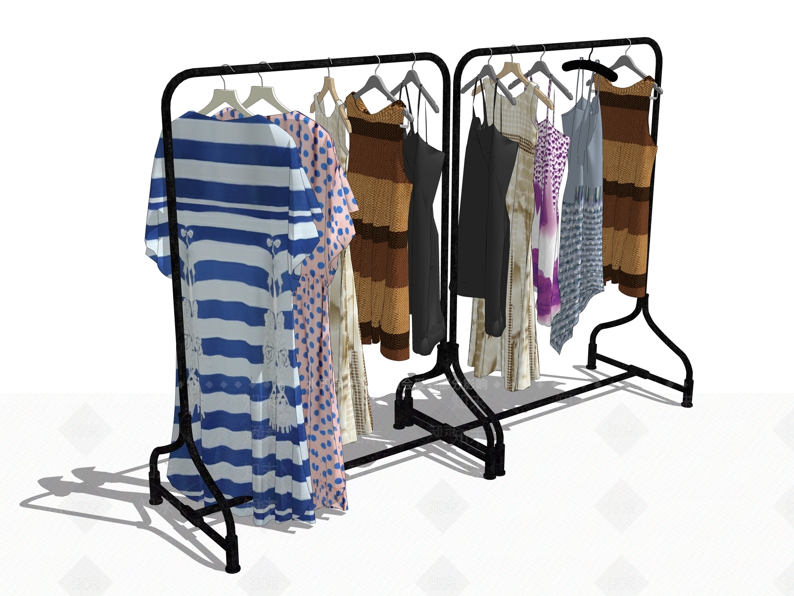 现代服装展架SU模型下载【ID:1100471070】