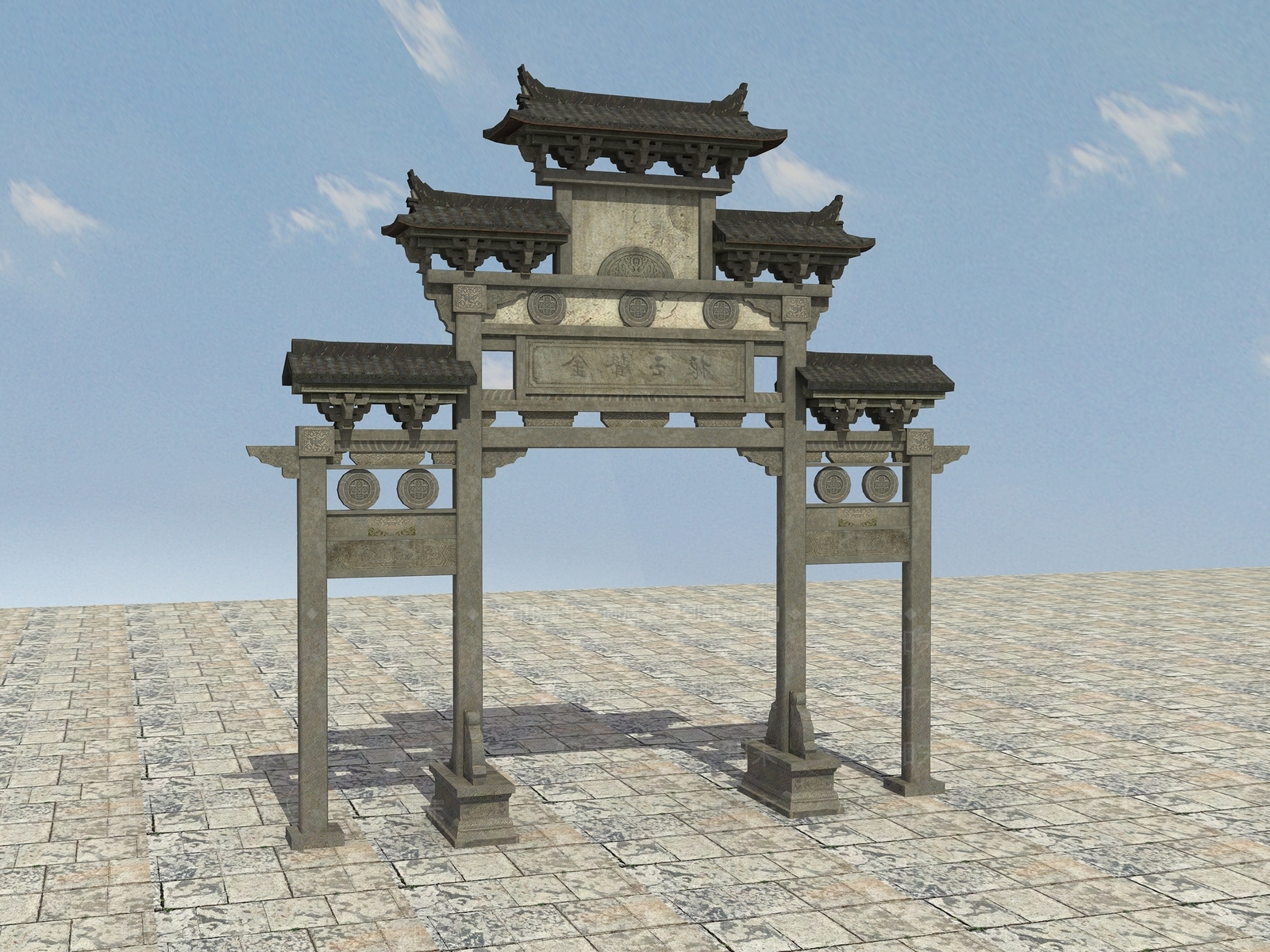 新中式牌楼3D模型下载【ID:1100487668】