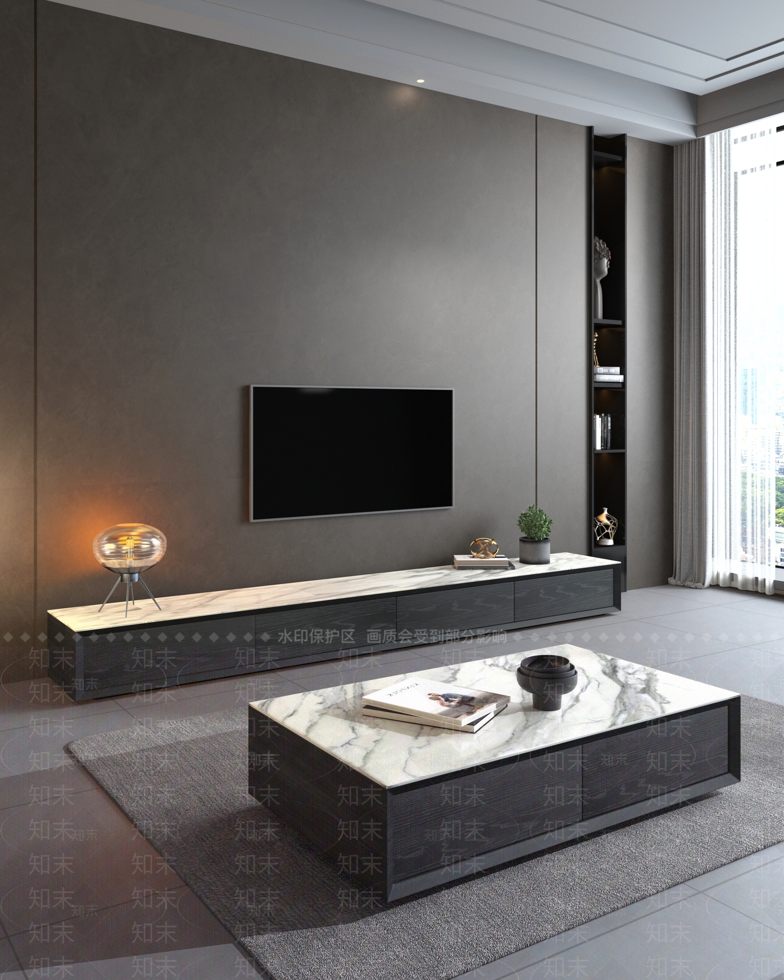 现代家居客厅3D模型下载【ID:1221800449】