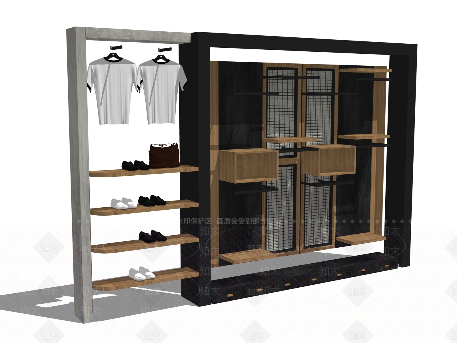 现代服装展架SU模型下载【ID:1100507652】