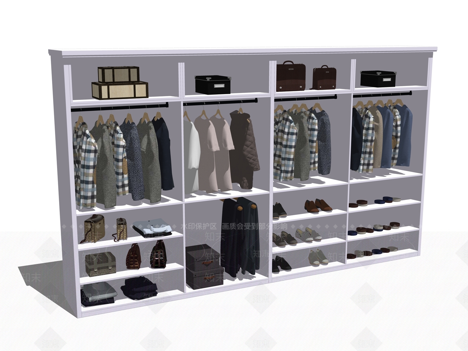 现代服装展架SU模型下载【ID:1100508102】