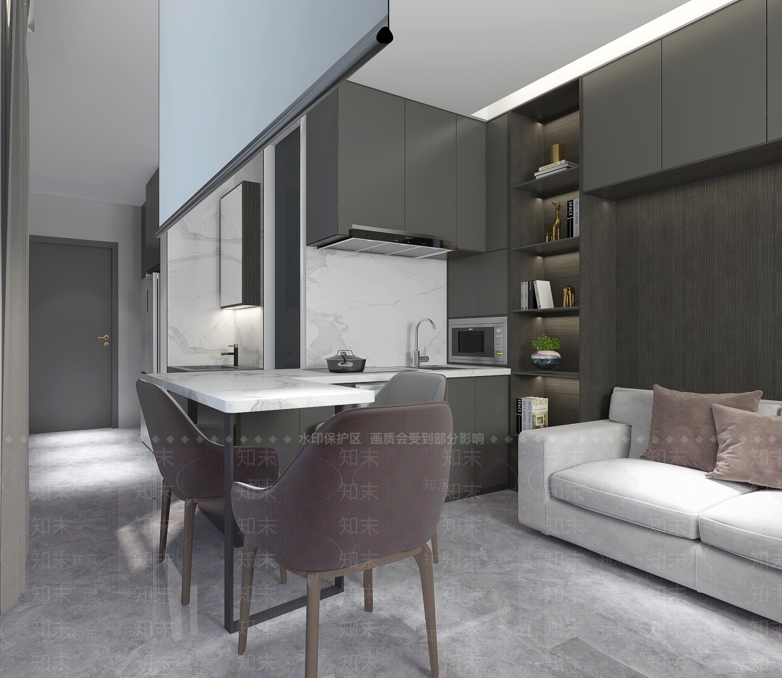 现代单身公寓3D模型下载【ID:1100509343】