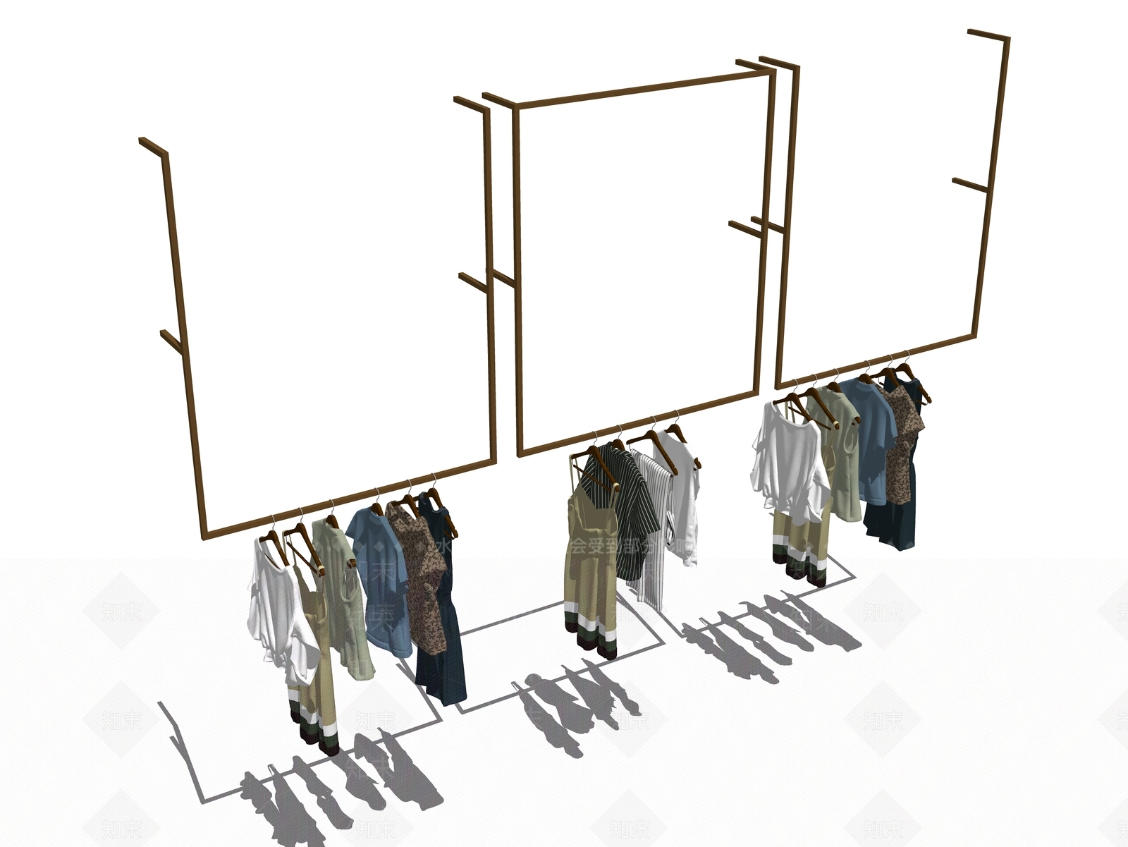 现代服装展架SU模型下载【ID:1100512606】